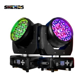 SHEHDS 19x15w LED cabeza móvil RGBW haz de luz de lavado para DJ Fiesta Disco boda círculo Control etapa luces de Navidad público
