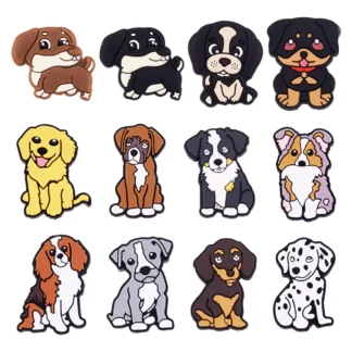 12 Uds nuevas cuentas focales de silicona cuentas de dentición de silicona forma de perro cuentas focales sueltas DIY collar pulsera llavero Accesorios