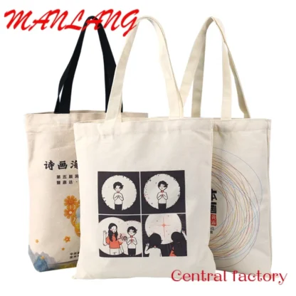 Bolso de lona con logotipo personalizado para mujer, bandolera de mano con estampado de moda, con bolsillos interiores