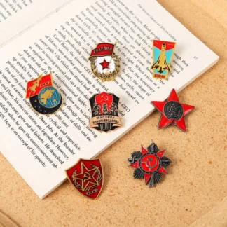 Pin de Estrella Roja Retro URSS para hombres, broche de bandera rusa de Hoz y martillo, CCCP, insignia del Halcón soviético, regalo de joyería patriota, 1 unidad