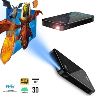 FLYIN QA-miniproyector profesional 4K con lámpara LED DLP, Control remoto, estéreo, WiFi, proyector portátil para el hogar inteligente
