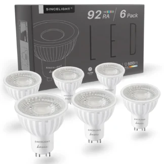 Bombilla LED GU10, foco de 38 °, Ángulo de haz, Reflector de enfoque más estrecho, 6W, 6/12 lúmenes, 500-100 V, raα92, no regulable, paquete de 240
