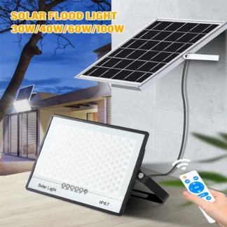 Luz LED Solar para exteriores, reflector Solar impermeable con control remoto, iluminación de inundación Solar de 332 LED, lámpara de pared Solar para jardín y garaje