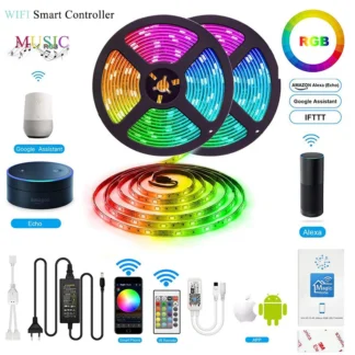 5M 10M 5050 RGB RGBW Wifi Kit de tira de luces LED 300 tira mágica hogar Alexa Tuya aplicación de teléfono inteligente controlada IP20/IP65 impermeable