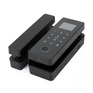 Cerradura de puerta de vidrio doble, cerradura inteligente con aplicación, tarjeta de deslizamiento biométrica, cerradura con contraseña de huella dactilar, cerraduras de puerta de vidrio para puerta de oficina