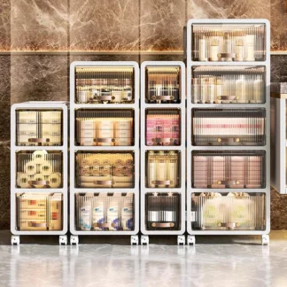 Armario de almacenamiento de Perfume para baño, organizador pequeño de plástico de lujo para dormitorio, ahorrador de espacio, moderno, muebles para el hogar