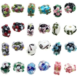 2 unids/lote Boutique Retro grabado pétalos de flores cuentas de cristal de Murano para pulseras/pendientes/Collar DIY fabricación de joyas