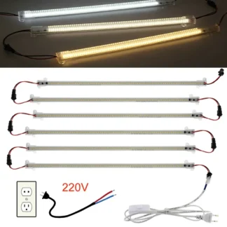 Tubo de luz LED SMD2835, barra de luces de 50cm, 72LED, tiras rígidas debajo de los armarios, reflector fluorescente para la decoración de la pared de la cocina del hogar, 1-6X
