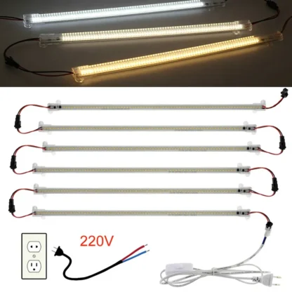 Tubo de luz LED SMD2835, barra de luces de 50cm, 72LED, tiras rígidas debajo de los armarios, reflector fluorescente para la decoración de la pared de la cocina del hogar, 1-6X