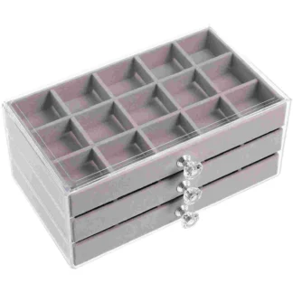 Caja de presentación de joyería de viaje, contenedores portátiles, organizador de cajón Miss para maquillaje, decoración del hogar