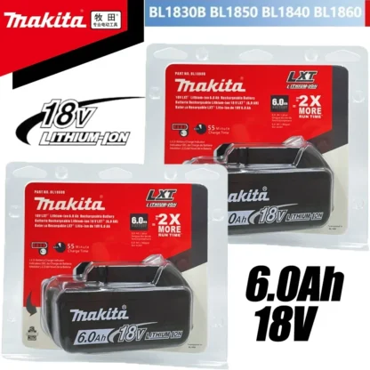 Batería de herramienta genuina makita de 18v, 6,0Ah con cargador BL1860, iones de litio recargables para batería makita de 18 v BL1850 BL1880 BL1860B