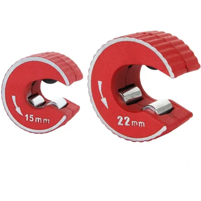 Cortador de tubos de cobre de 15mm y 22mm, Mini herramienta para rebanar tubos automático, cortador de tubos de aleación de Zinc para cortar tubos de aluminio y cobre, 2 uds.