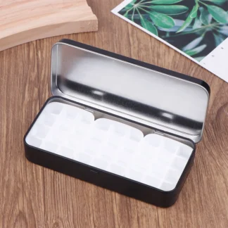 Caja de lata de acuarela vacía portátil, 36 rejillas, Mini paleta de pintura de acuarela, bandeja de pintura de viaje, suministros de arte