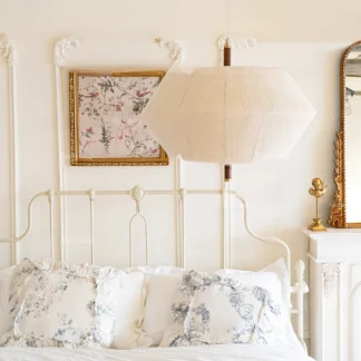 Lámpara de araña de tela americana para dormitorio, estilo pastoral, tejido de madera maciza, sala de estar, lámparas francesas