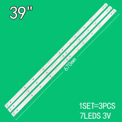 3 unids/set 670mm 7led para TV LCD de 39 "CC02385D671V03 CC02385D671V10 ULM-39TC120 H-LED39R403BT2 HI 39HT101W MC-39A/4272 HYUNDAI H40K