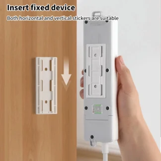 Adhesivo fijador de enchufe montado en la pared, sin perforaciones, autoadhesivo para el hogar, fijador de enchufe, organizador de cables, soporte para regleta