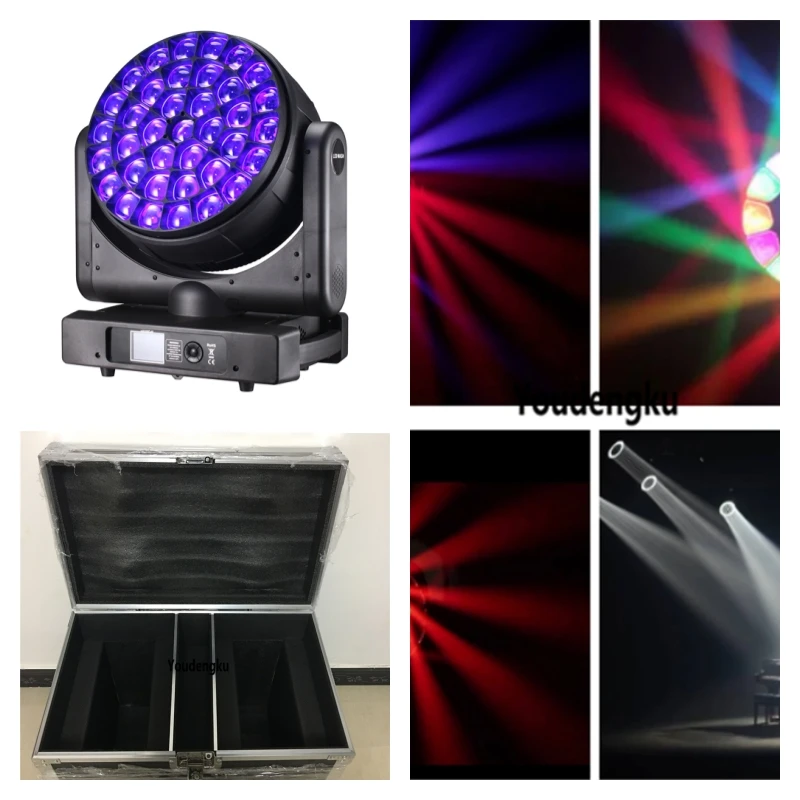 2 uds con estuche 37x40W haz de ojo de abeja LED cabeza móvil DMX lavado cabeza móvil Zoom RGBW LED efecto de píxel de flores iluminación de escenario