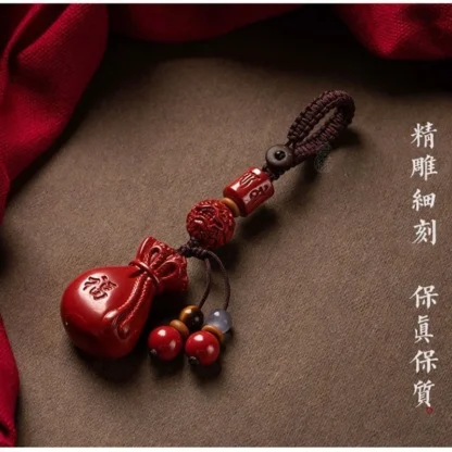 Collar con colgante de hebilla de llave de bolso de la suerte de cinabrio rojo de lujo para mujer, accesorios de joyería genuinos naturales, regalo de energía, el mejor vendedor