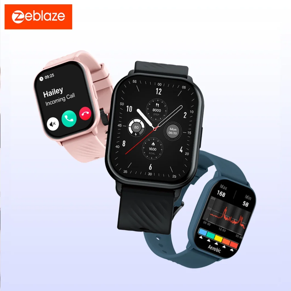 Zeblaze-reloj inteligente GTS 3, dispositivo con llamadas de voz, ultragrande, pantalla HD de 2,03 pulgadas, Monitor de Salud 24H, 100 + modos deportivos, 200 + caras de reloj