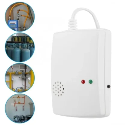 Práctico Sensor de alarma de Gas Combustible de 220V, enchufe europeo, Sensor de Gas de envenenamiento blanco, probador de alarma de advertencia para seguridad del hogar