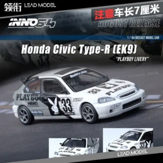 INNO 1:64 HONDA CIVIC EK9 #33 colección de carrito de aleación fundido a presión, modelo de adornos, regalos