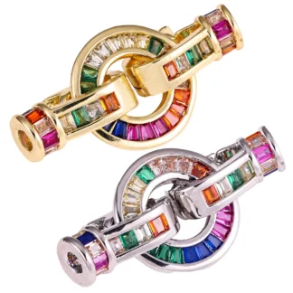 Juya-conector decorativo chapado en oro y plata de 18K, ganchos de sujeción, cierres de bloqueo para bricolaje, cristales, gemas, perlas, fabricación de joyas