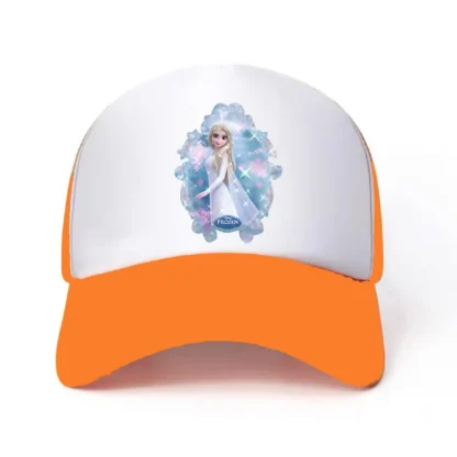Sombrero de visera con estampado de princesa Elsa para niños y niñas, sombrero de visera con estampado de princesa Elsa para niños y niñas, moda deportiva al aire libre, informal, hermoso, 6y-15Y, 58CM