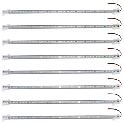 Barra de tira dura de aluminio, luz blanca rígida, 8 piezas, 50CM, 12V, 36 LED, 5630 SMD