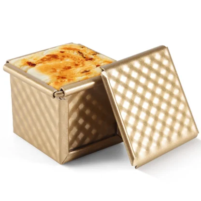 Sartén para pan cuadrada con tapa, molde para tostadas, sartén para pan, sartén para pan Pullman con cubierta, Mini caja antiadherente para tostadas en cubitos de agua