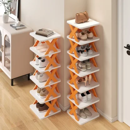 Zapatero plegable de plástico multicapa, Zapatero desmontable para dormitorio, pequeño, nuevo