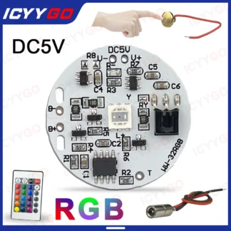 Tablero de fuente de luz RGB con gradiente colorido, Control remoto de carga táctil de 5V, Control remoto, Base de madera de haya, fuente de luz