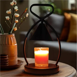 Lámpara de fusión de cera de aromaterapia de estilo creativo nórdico, luz nocturna de escritorio de hierro negro, lámpara de vela de fusión de luz de cama romántica
