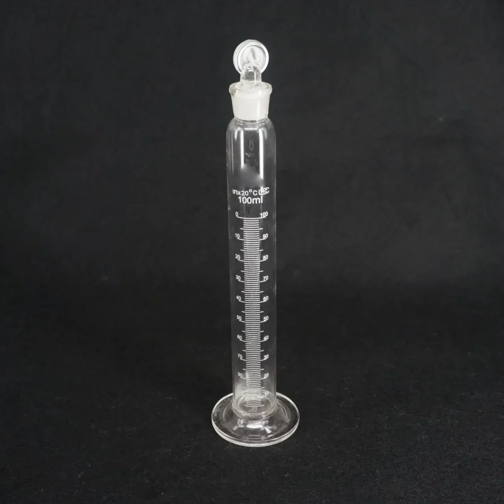 Cilindro de medición de vidrio, 100ml, 100CC, con tapón de enchufe, laboratorio graduado