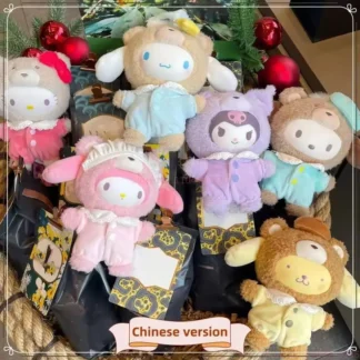 Gran oferta Sanrio Navidad familia Latte Baby Series muñecos de vinilo colgante lindo adornos de moda muñeca chico juguetes réplica regalo de cumpleaños