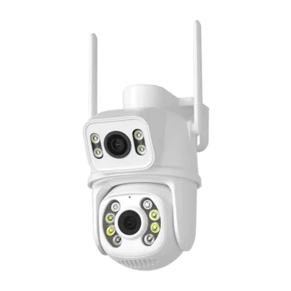 Cámara Wifi PTZ 4K de 6MP, lente Dual con pantalla Dual, detección humana Ai, seguimiento automático, cámara inalámbrica para exteriores, enchufe de la UE