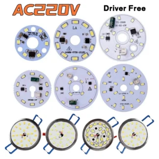 Chip de luz descendente LED SMD2835, placa de circuito redonda, módulo sin controlador, accesorios de bombilla para candelabro de techo, 10 piezas, AC220V