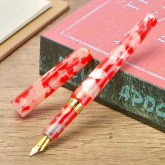 Fuliwen-pluma estilográfica hexagonal de acrílico, punta fina con convertidor, regalo de escritura