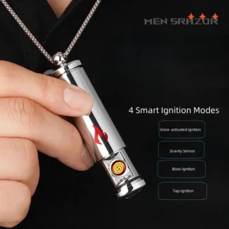 Encendedor de tungsteno creativo para exteriores, Control de voz inteligente, encendido, carga USB, encendedor de cigarrillos a prueba de viento, regalos para hombres