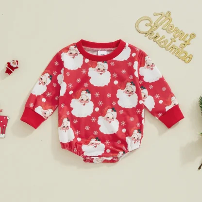 Mono de manga larga con estampado de Papá Noel para bebé, ropa de Navidad para niño y niña, sudadera para recién nacido