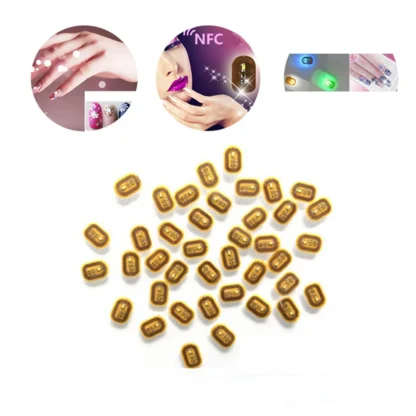 5 uds NFC Flash pegatina de uñas LED Chip desnudo lámpara de uñas luminosa inteligente mejora de pegatina de uñas, luz verde