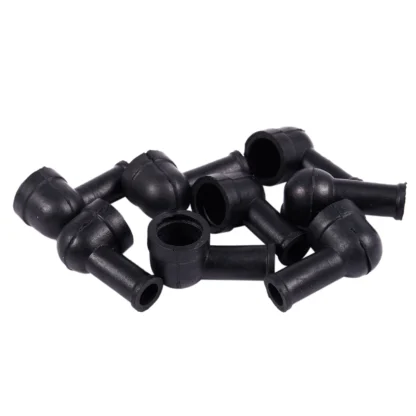 Terminal de batería de PVC con forma de Pipa para fumar, cubiertas aislantes, botas, color negro, 8 piezas, 15mm x 8mm
