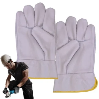 Guantes de soldadura impermeables, guantes de soldadura de forja, guantes de cuero para chimenea, guantes de trabajo de seguridad transpirables para trabajo de jardinería y soldadura