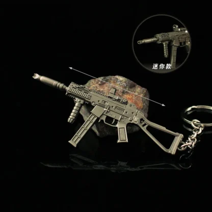 Mini llavero modelo de pistola 141UMP45, modelo de joyería, colgante de Metal, llavero de bolsa, llavero de coche, regalo para niños y hombres, 9cm