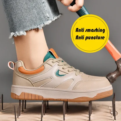 Zapatos de seguridad ligeros para mujer, suelas suaves, diadema de acero antiimpacto, trabajo, nueva temporada