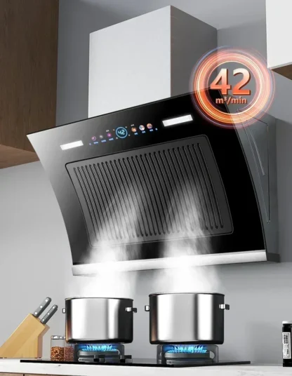 Campana extractora eficiente de buena esposa de 220 V con dos motores y excelente rendimiento de extracción de humo