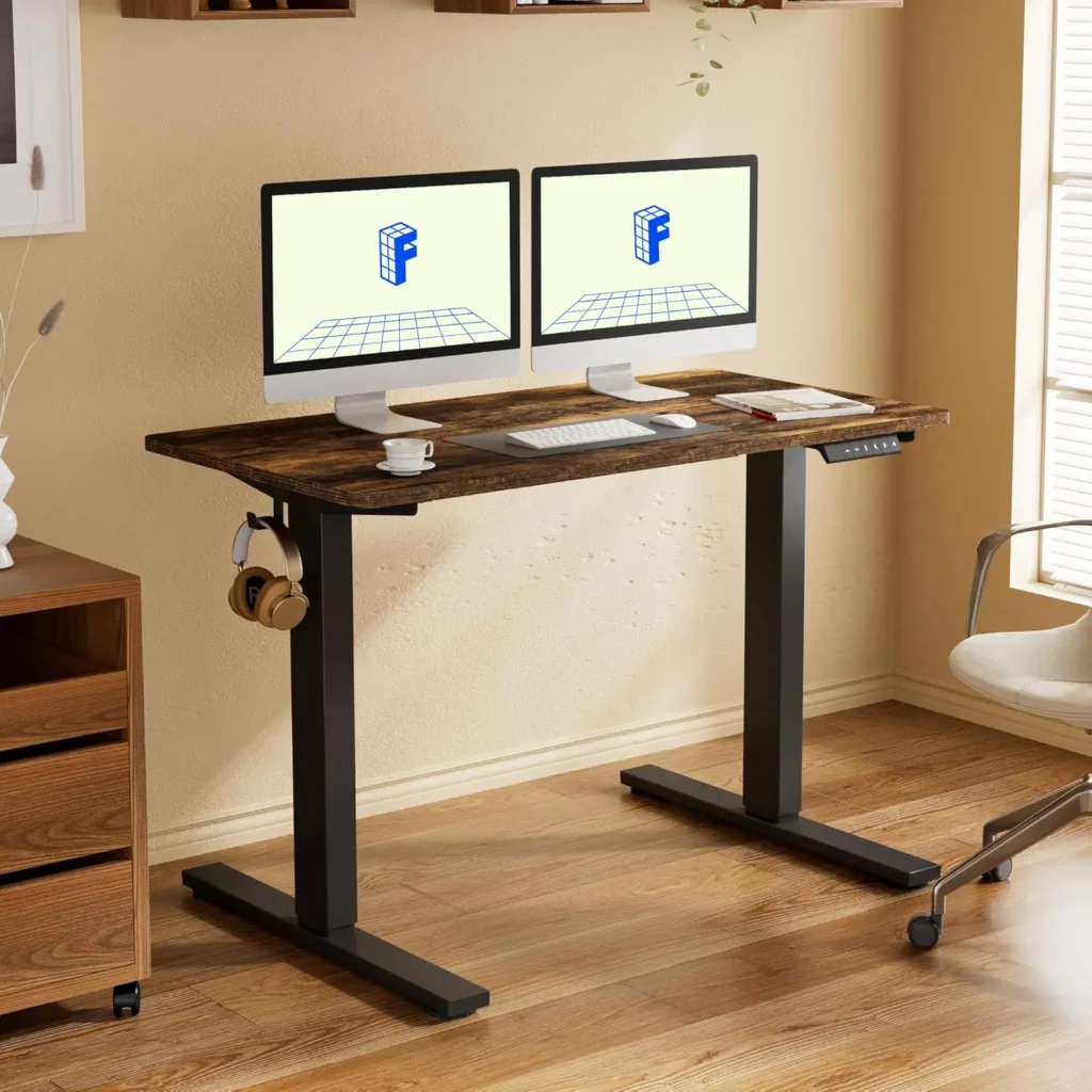 Escritorio ajustable, escritorio de pie eléctrico, escritorio con soporte para sentarse, tablero de escritorio de pieza entera para oficina en casa