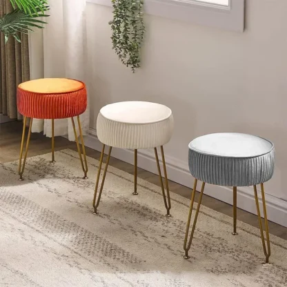 Taburete de maquillaje para mujer, bolso cuadrado suave, tocador, dormitorio, mesa de tocador, silla de maquillaje Simple, taburete de tocador suave