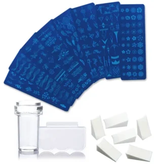 Juego de placas para estampado de uñas con herramienta de placa de imagen de atrapasueños de flores de encaje geométrico