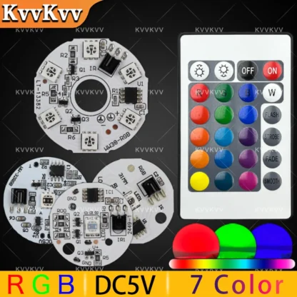 Fuente de luz LED RGB de 5V, Panel de luz LED con degradado colorido, 3W, Control remoto artesanal, interruptor de temperatura Dual de 24 colores, cambio de Color