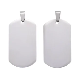 Etiquetas de estampado en blanco de acero inoxidable 304, colgante rectangular con forma de corazón, dijes de Metal para collar, llavero, joyería, accesorios DIY, 5 uds.